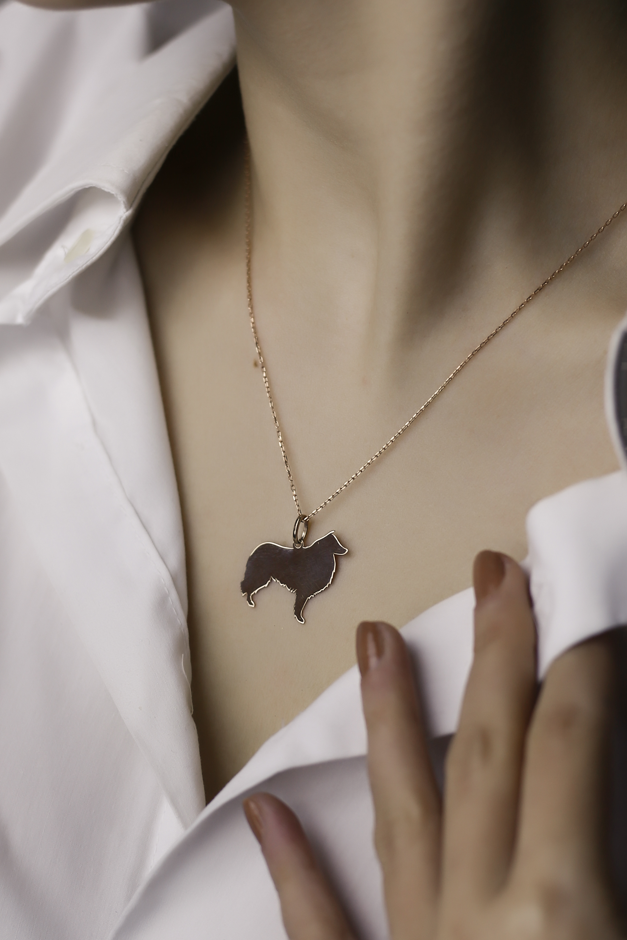 925 Ayar Gümüş Kurt Figürlü Kolye-1903