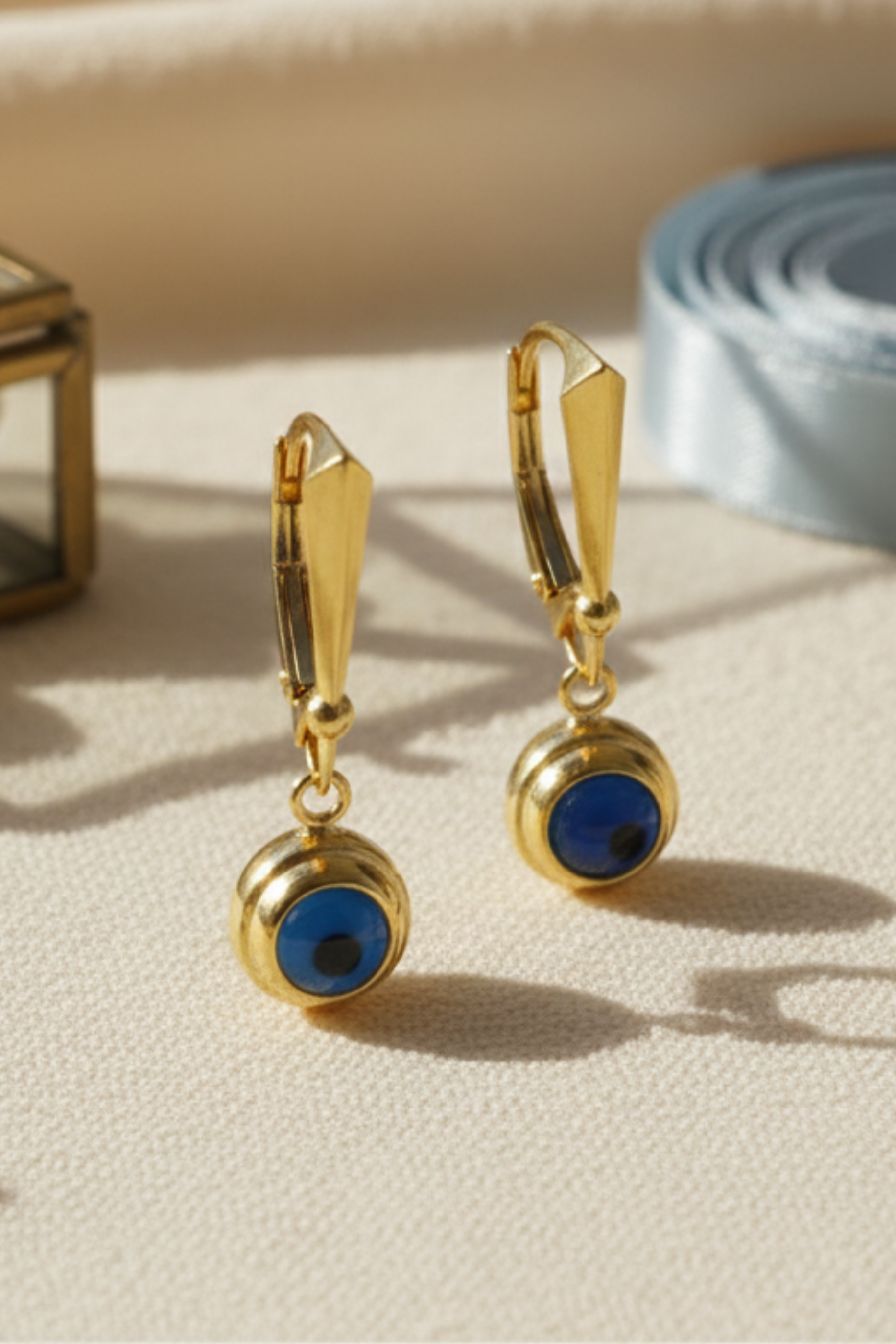 Sallantılı Nazar Göz Gümüş Küpe