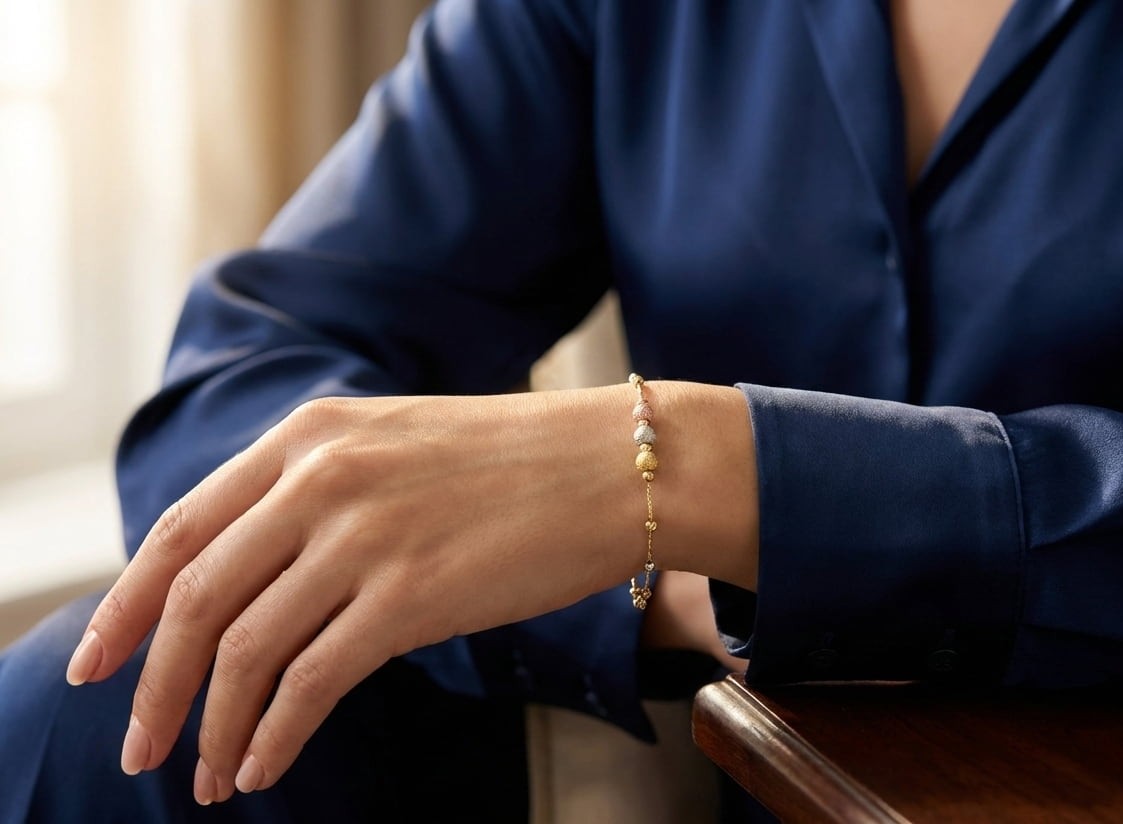 925 Ayar Gümüş 3 Renk Dorika Simli Bileklik