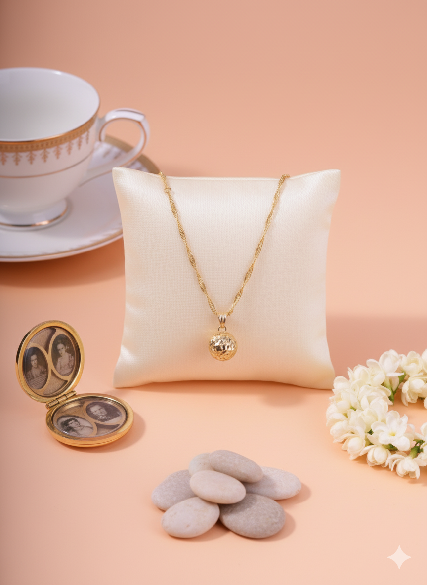 Singapur Zincirli Gümüş Kristal Model Top Uçlu Kolye-3102