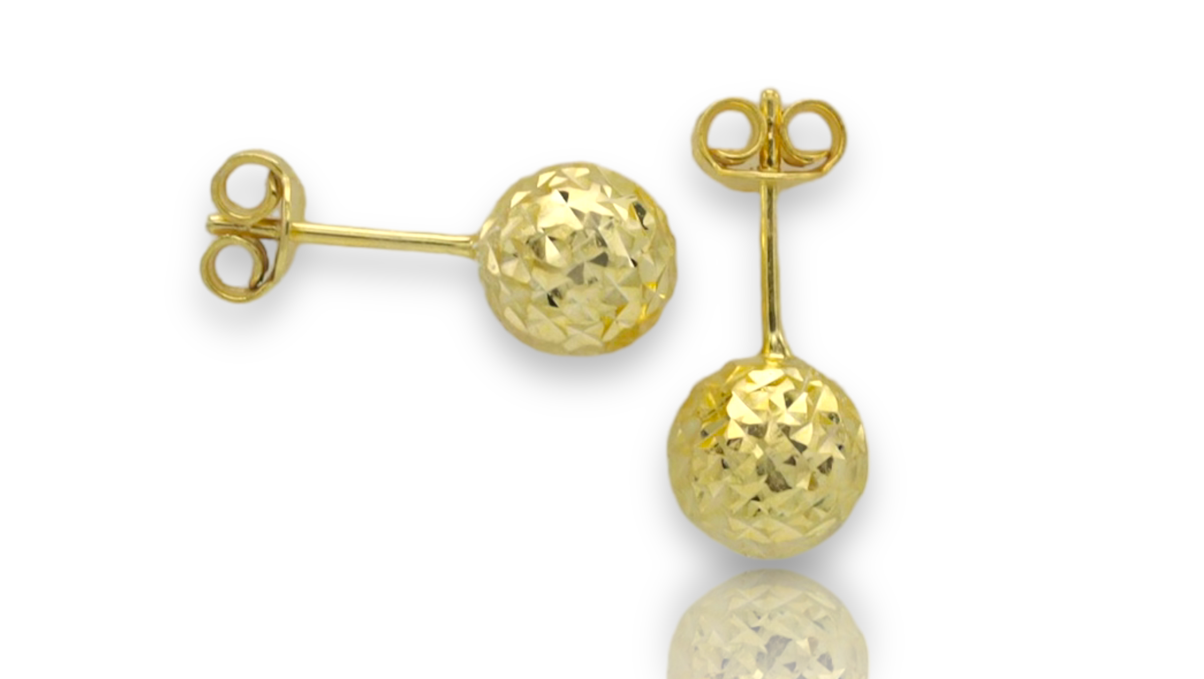 Kristal Kalemli Gümüş Top Küpe-2826