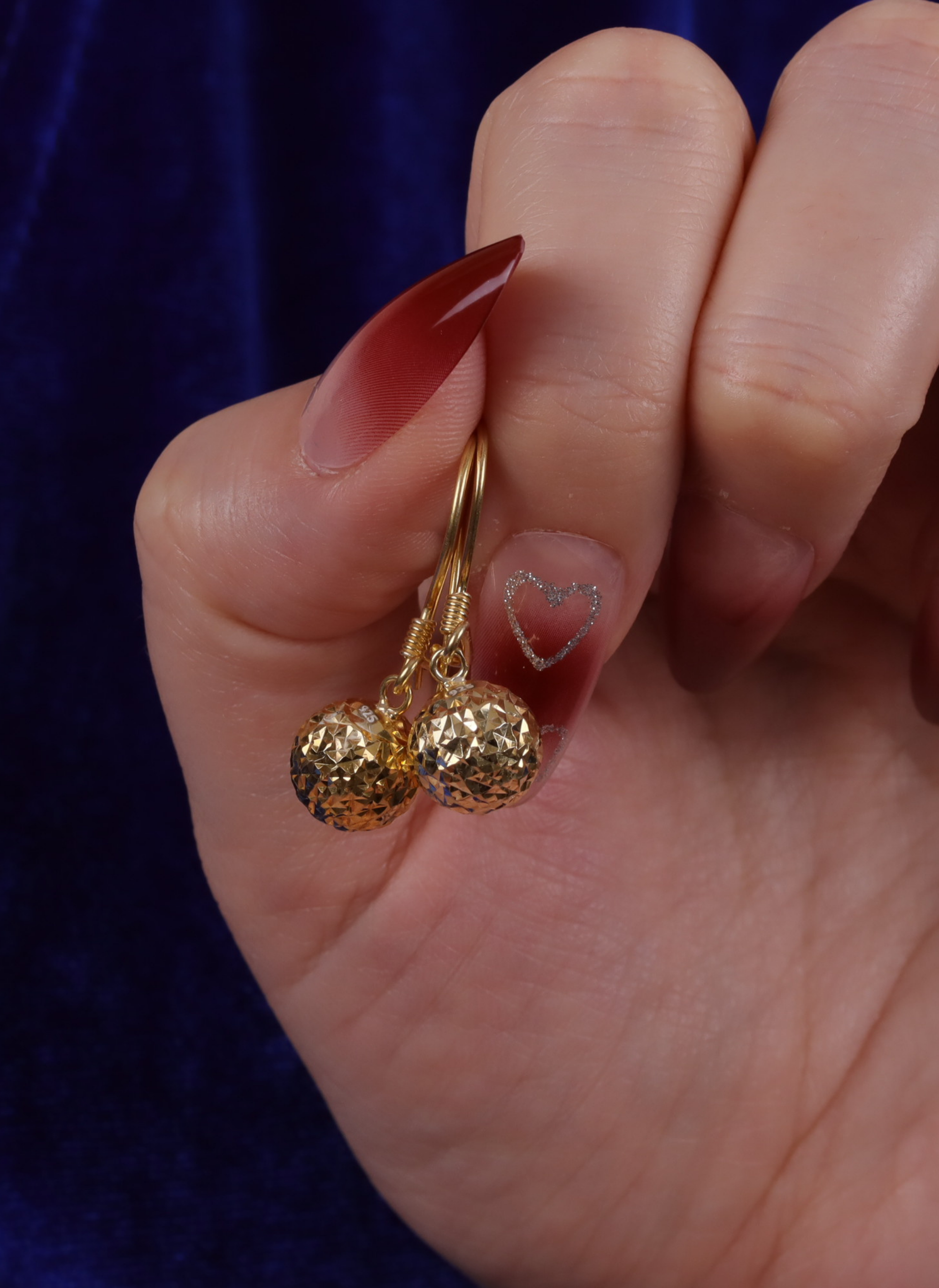 Sallantılı Kristal Kalemli Gümüş Top Küpe-3133