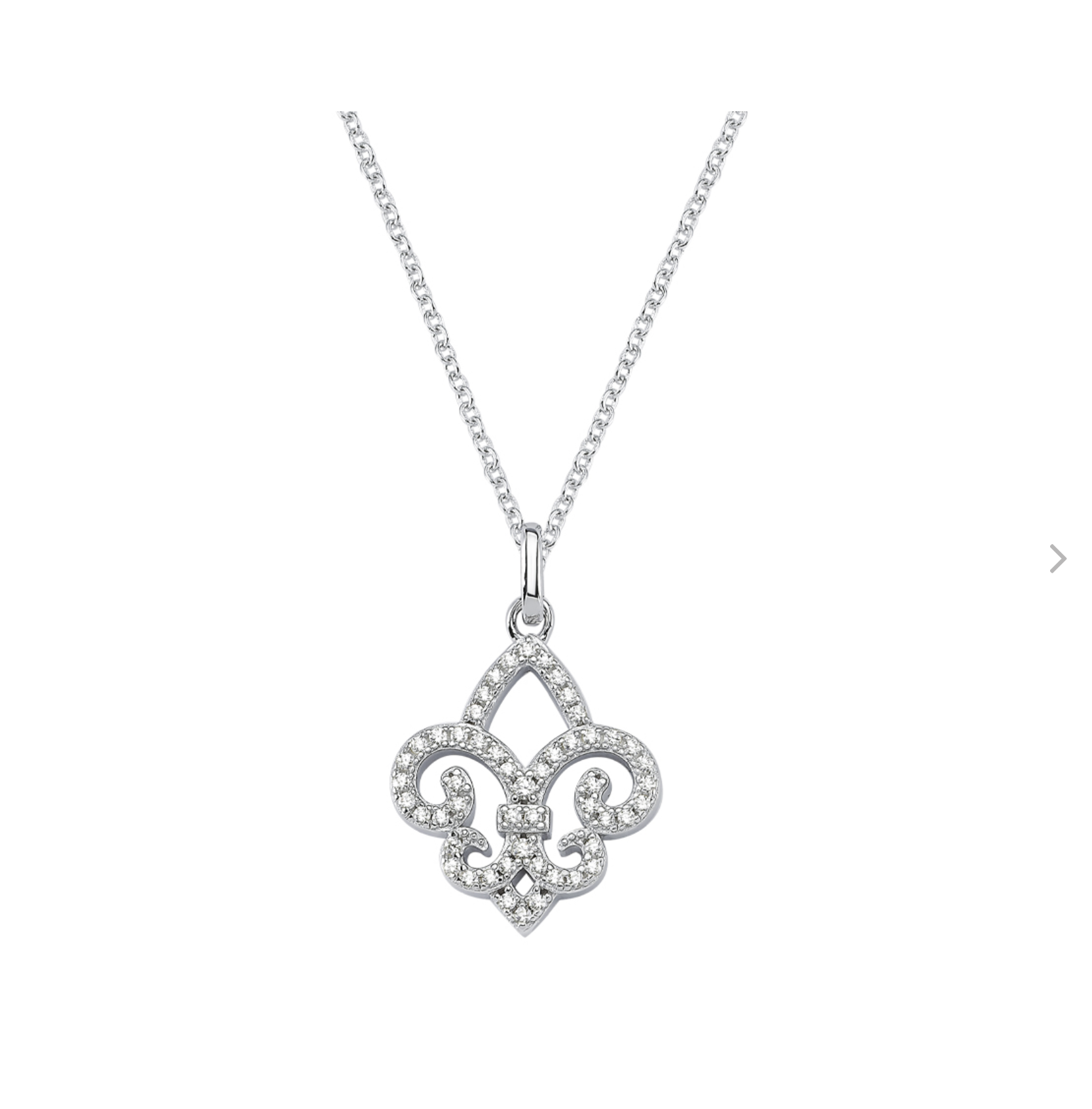 Fleur De Lis Zambak Çiçeği Gümüş Kolye-3111