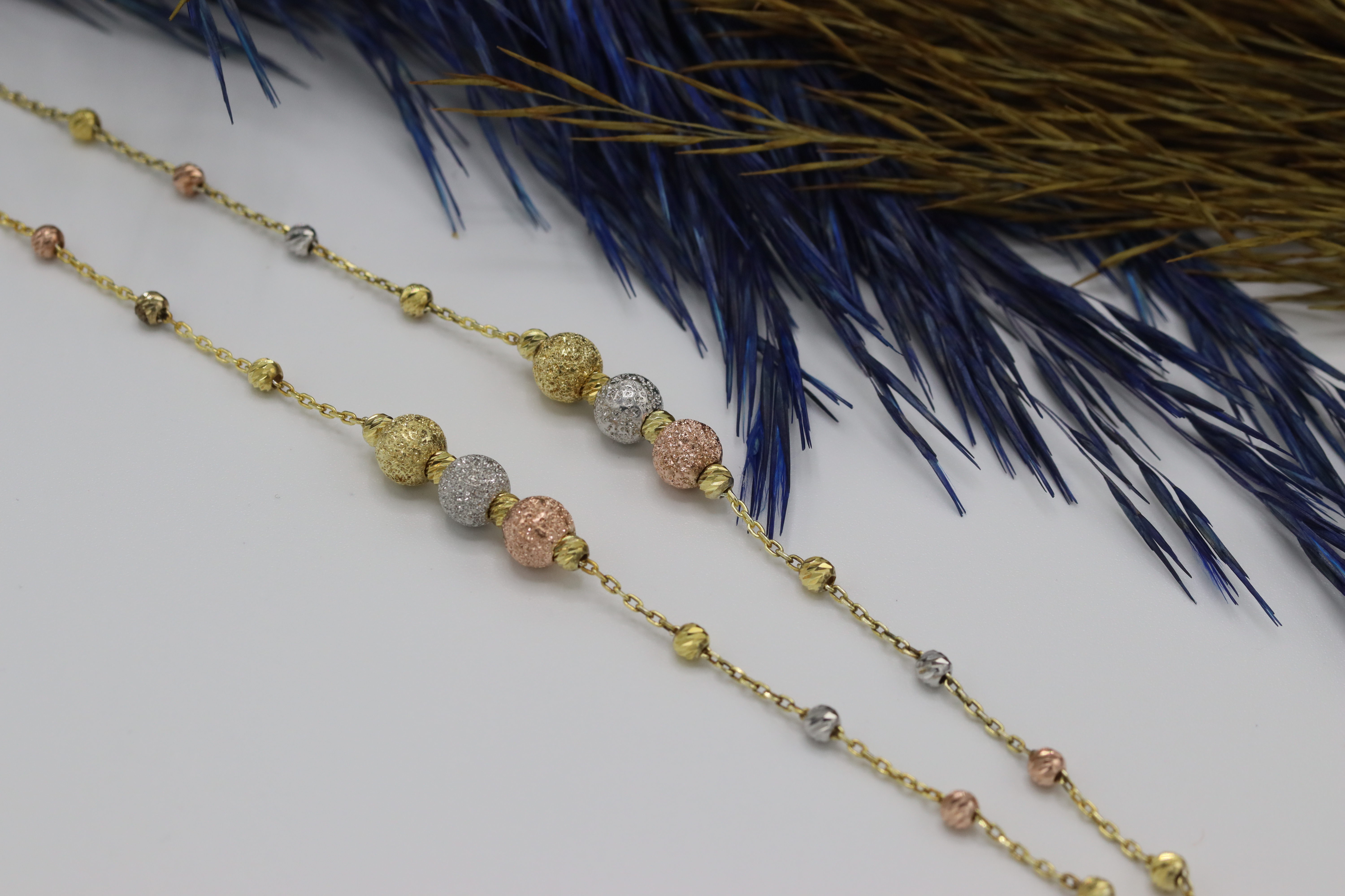 925 Ayar Gümüş 3 Renk Dorika Simli Bileklik-3186