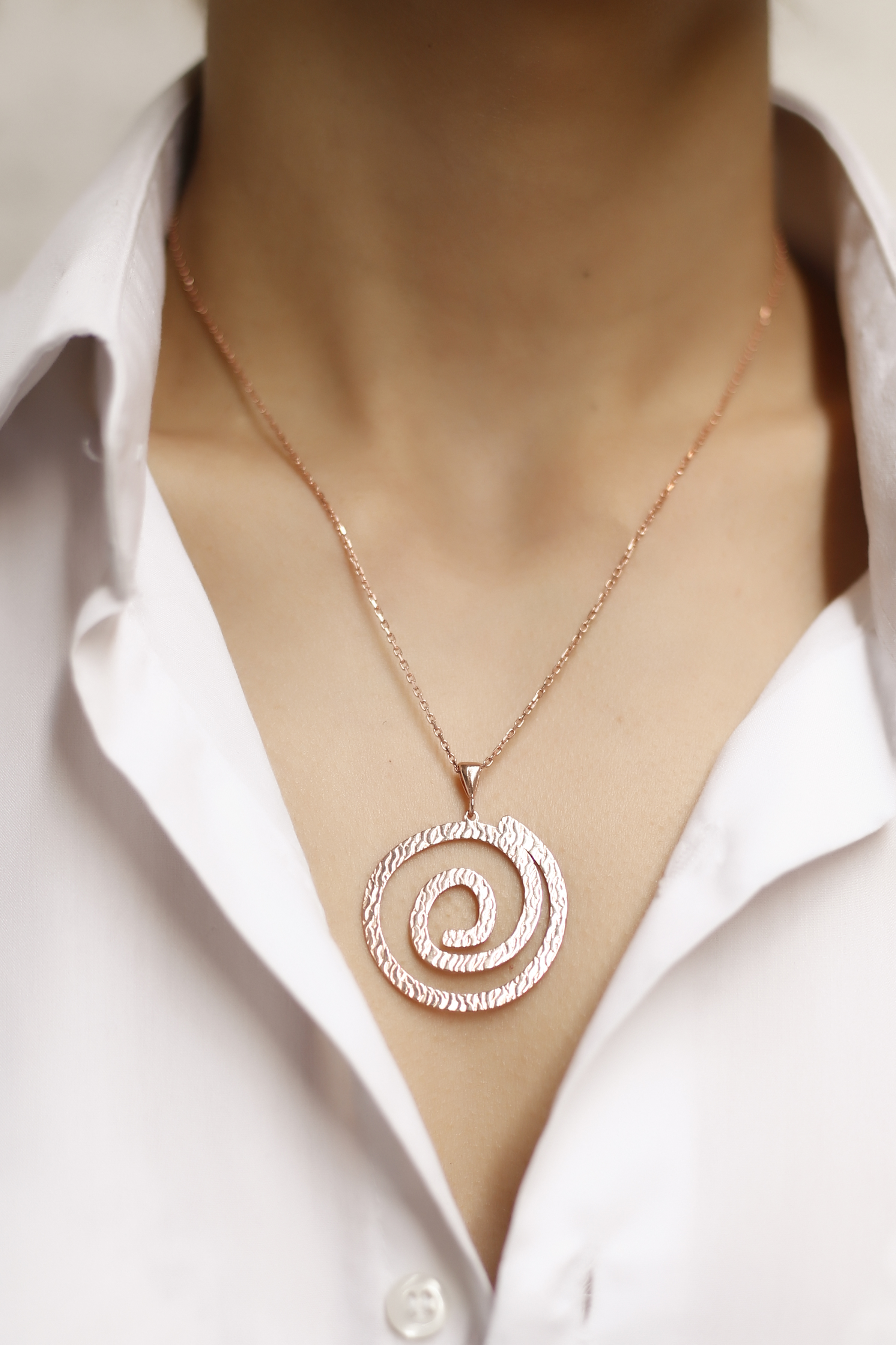 925 Ayar Gümüş Spiral Helezonik Kolye