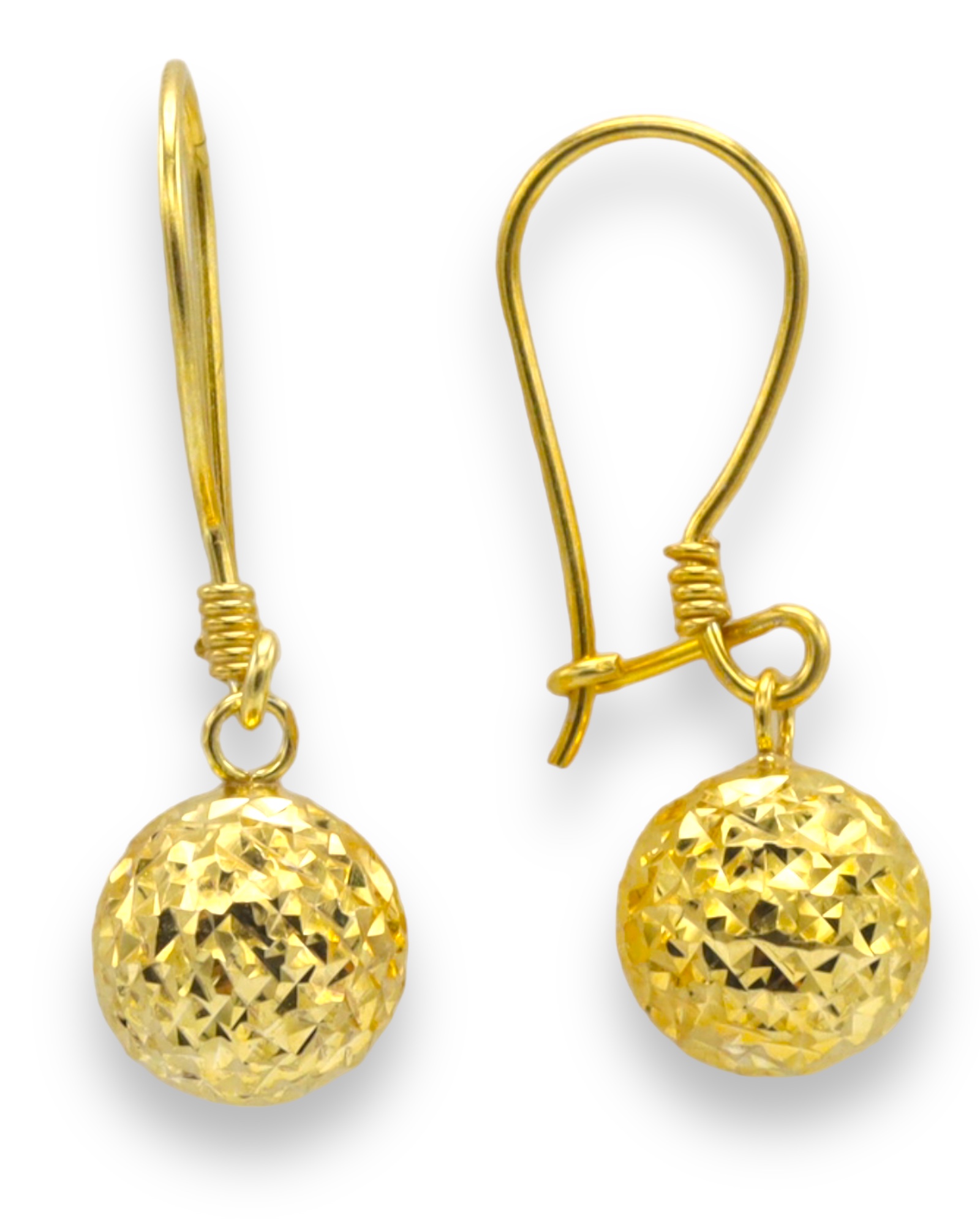 Sallantılı Kristal Kalemli Gümüş Top Küpe-3136