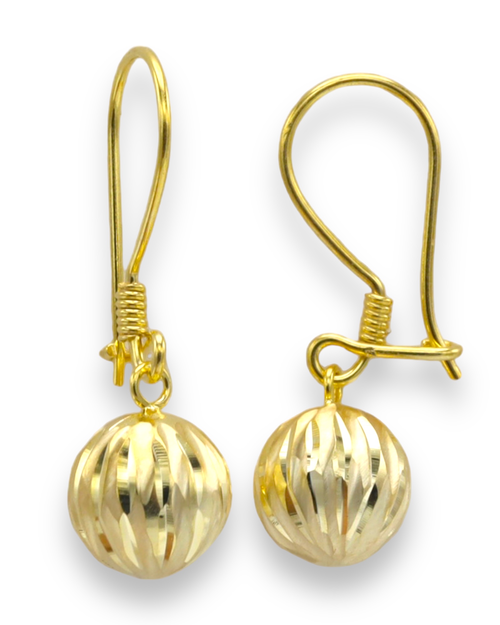 Sallantılı Karpuz Model Gümüş Top Küpe-3124