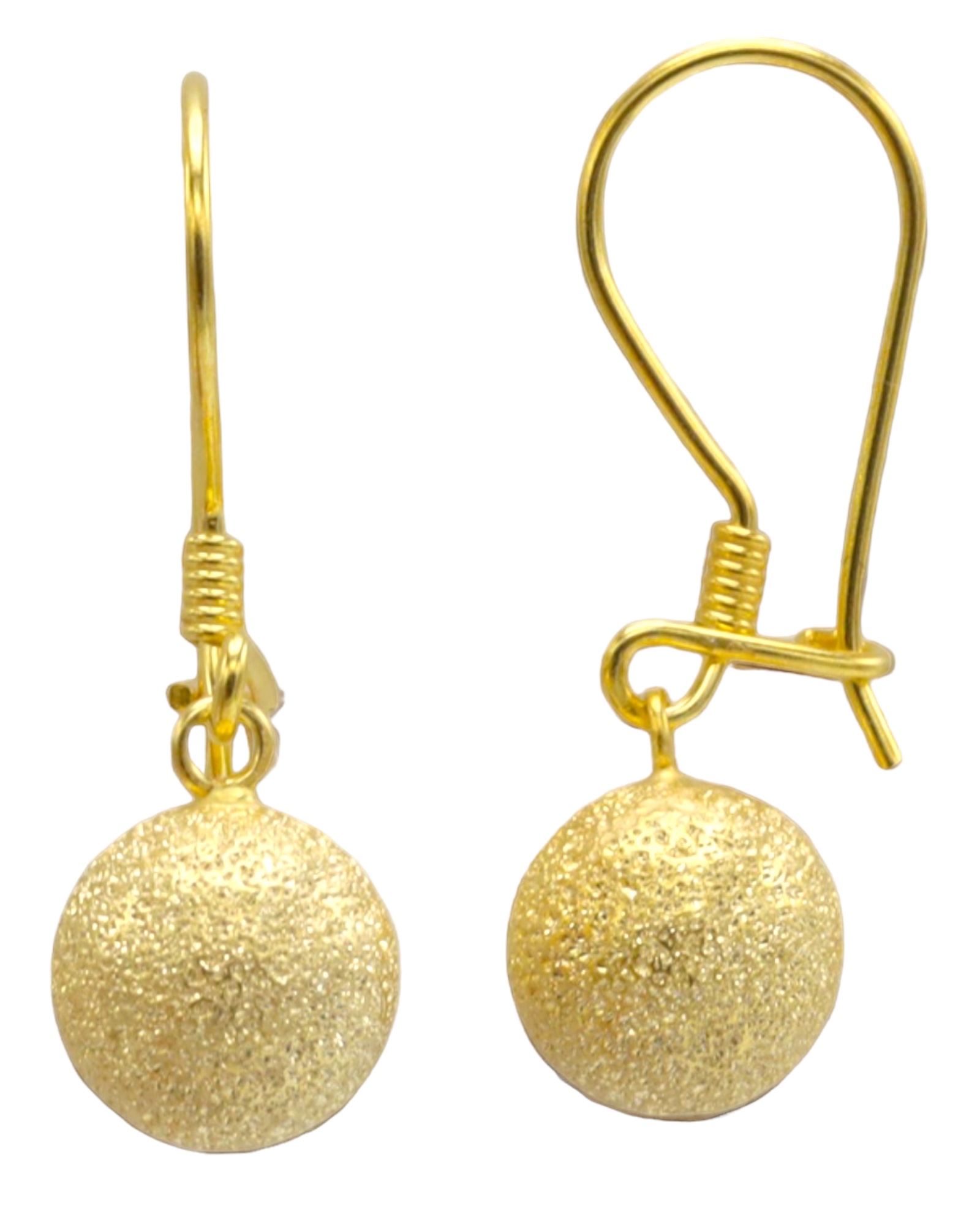 Sallantılı Simli Gümüş Top Küpe-3130