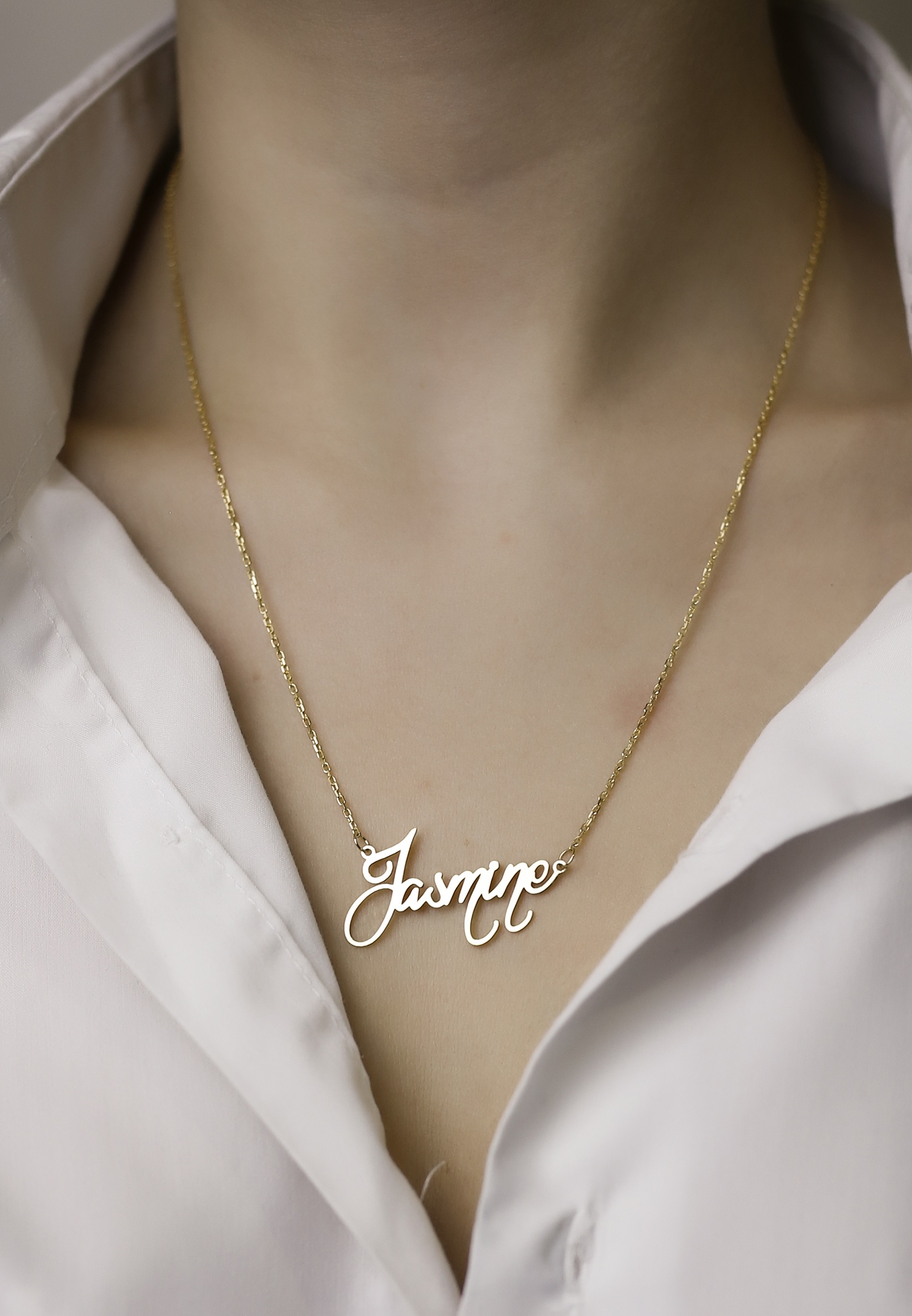 Kişiye Özel İsim Yazılı Gümüş Kolye-2919