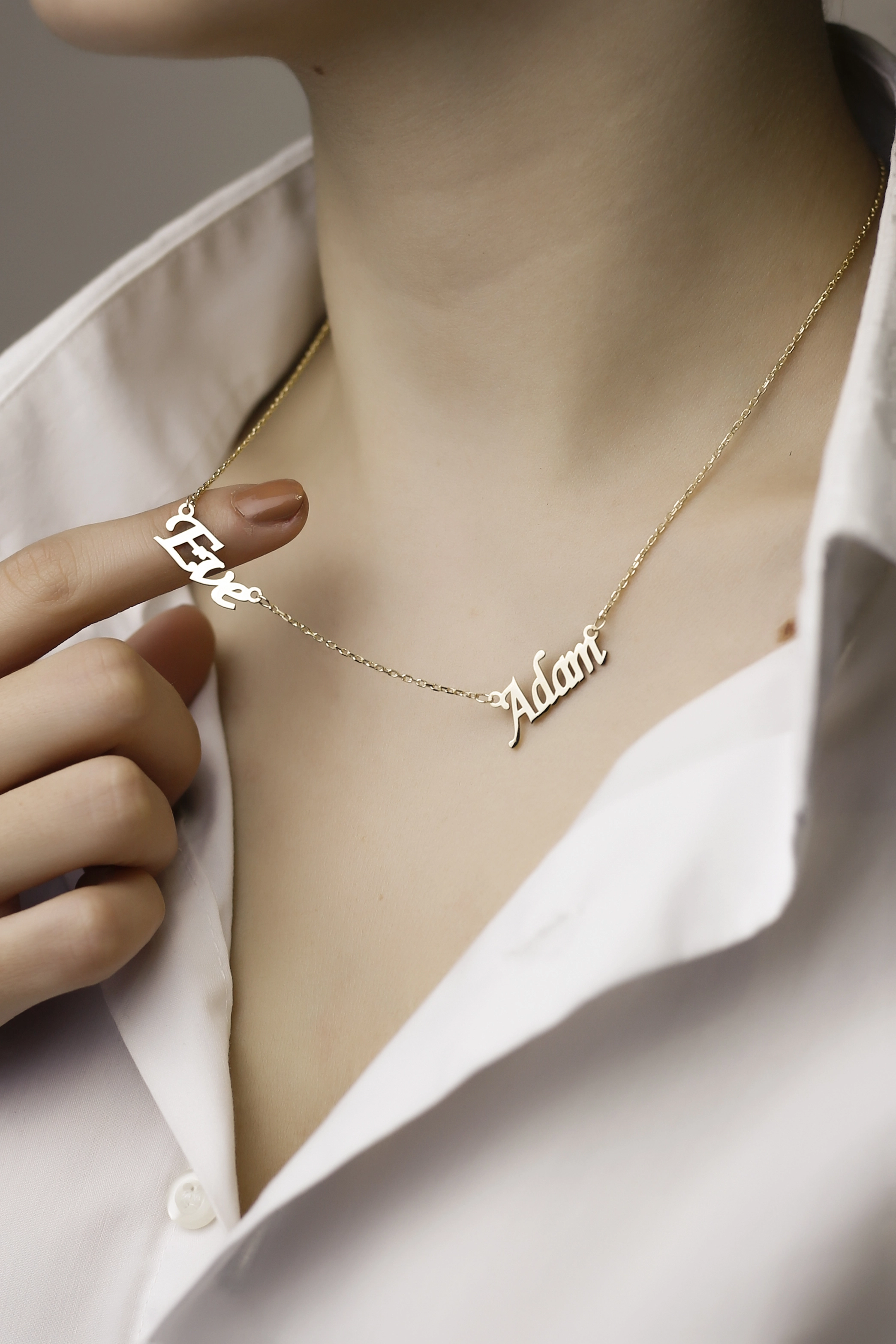 İki İsimli Kişiye Özel Gümüş Kolye