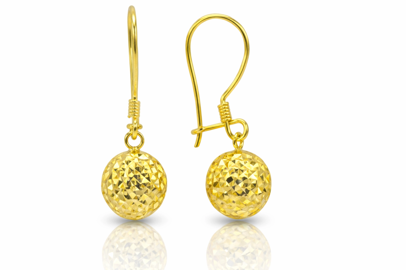 Sallantılı Kristal Kalemli Gümüş Top Küpe