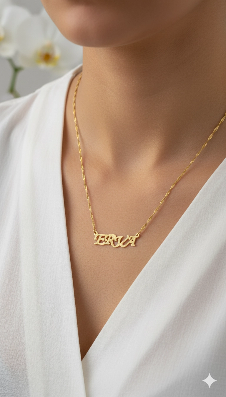 Kişiye Özel Singapur Zincirli Gümüş Kolye