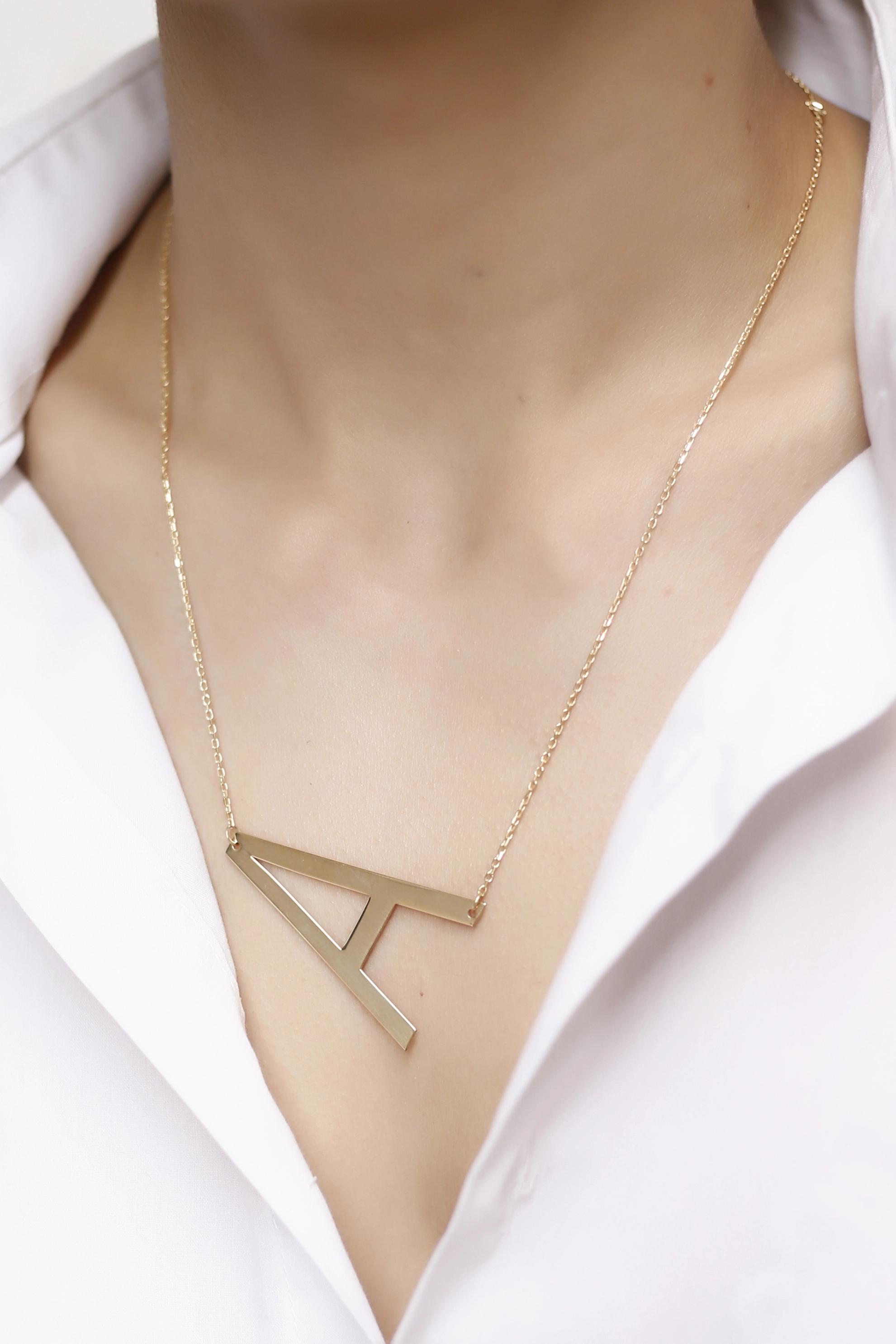 925 Ayar Gümüş Alfabe  Bar Harfli Kolye