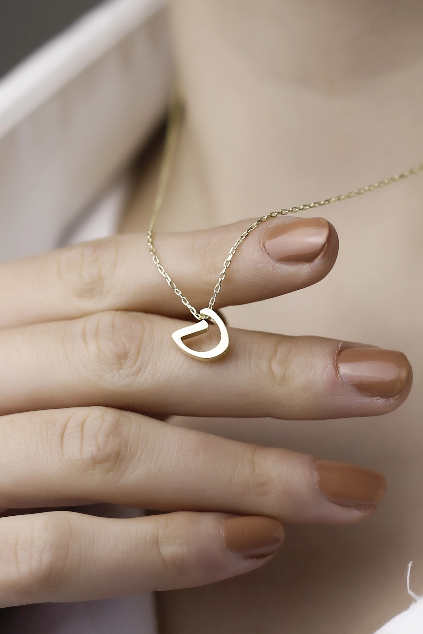 925 Ayar Gümüş D Harfli Kolye