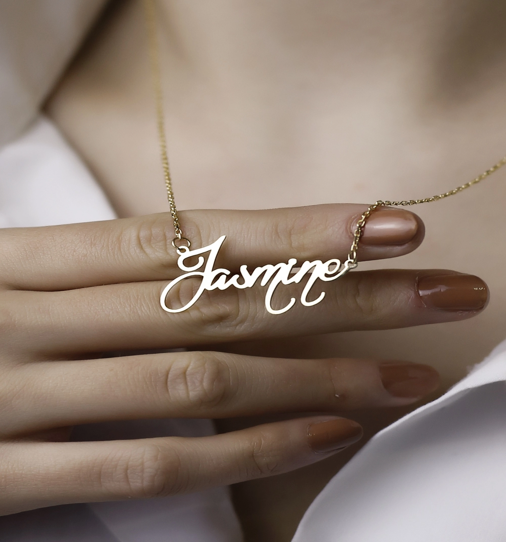 Kişiye Özel İsim Yazılı Gümüş Kolye